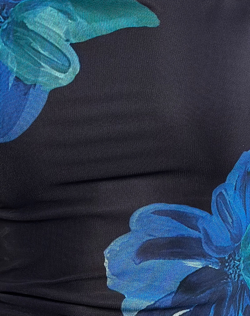Nova Top in Watercolour Flower Blue - Image 5