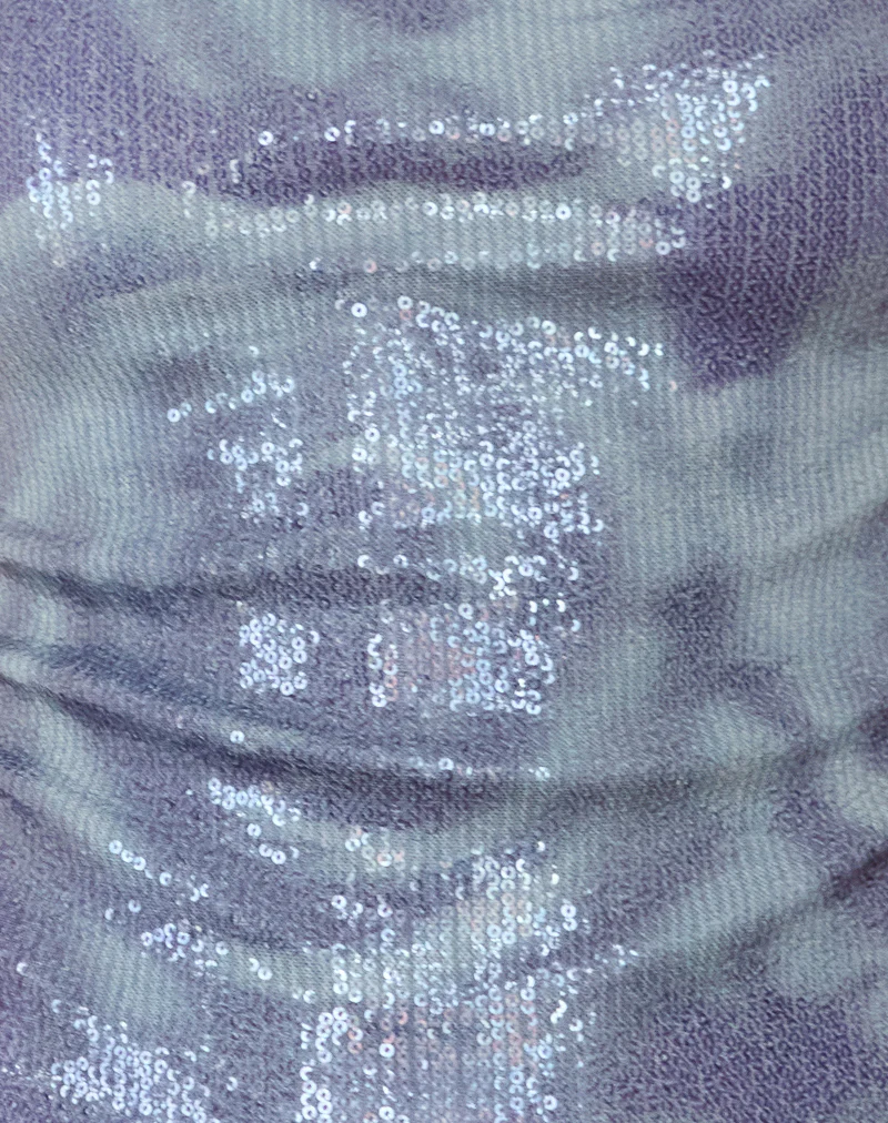 Novaria Top in Sequin Abstract Rose Grey - Image 6