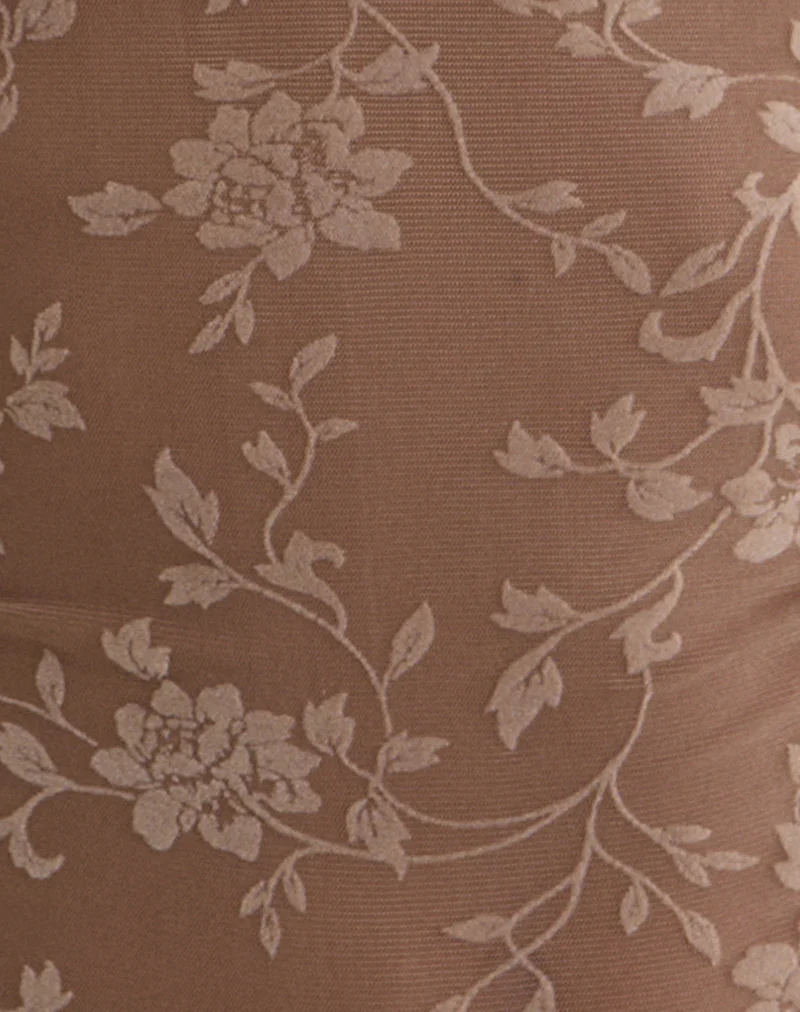 Nuovo Top in Leafy Flock Dark Taupe - Image 5
