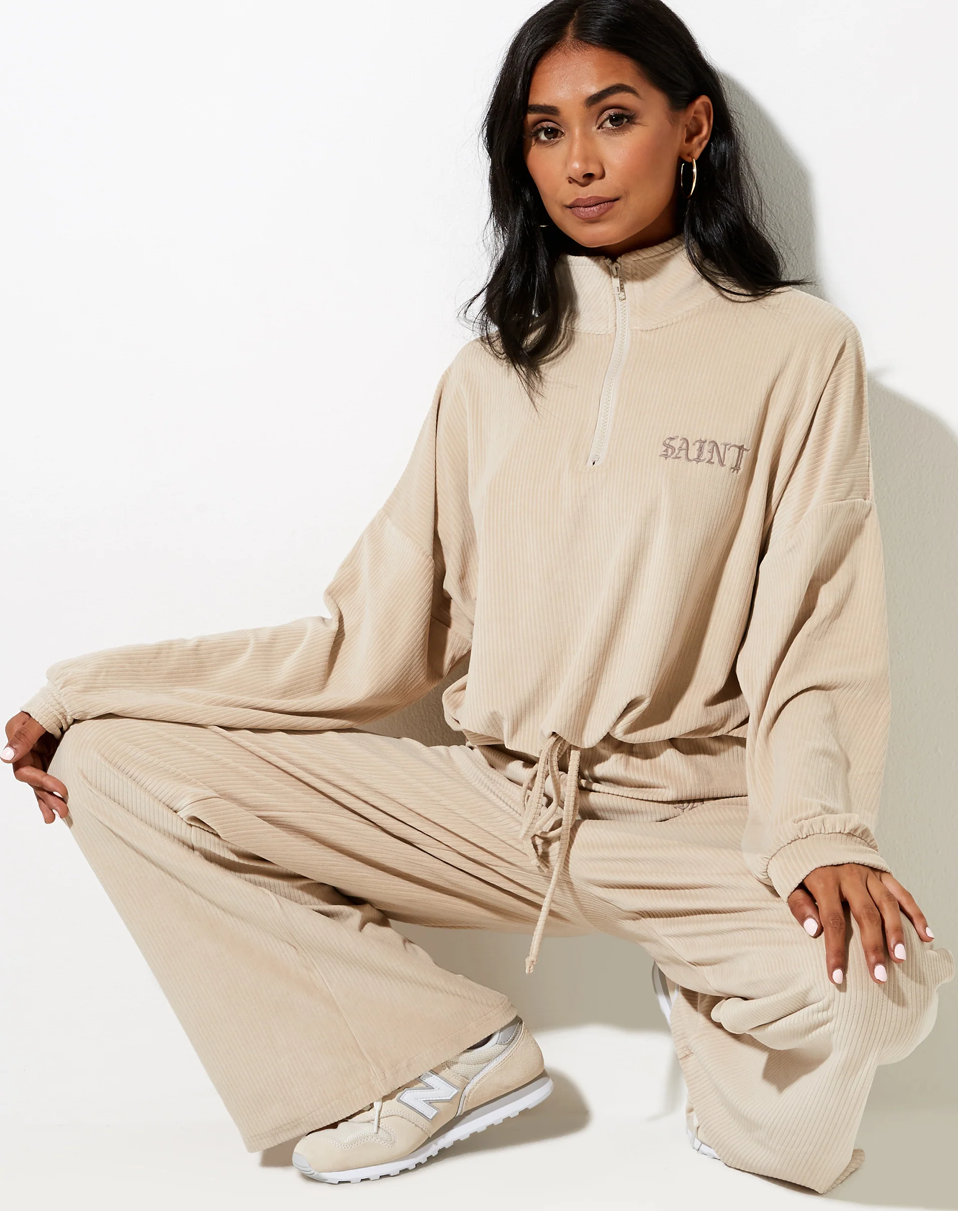 Obeli Trouser in Neutral Beige 'Saint' Embro - Image 3