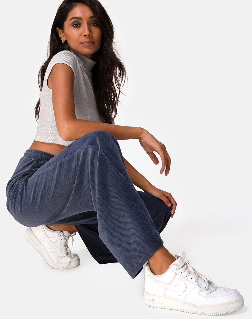 Obeli Trouser in Rib Charcoal - Image 6