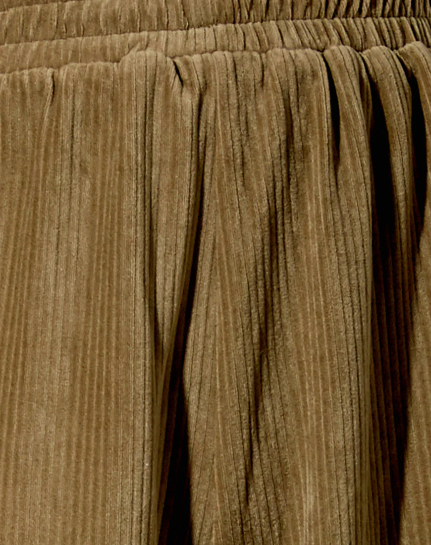 Obeli Trouser in Velvet Rib Khaki - Image 5