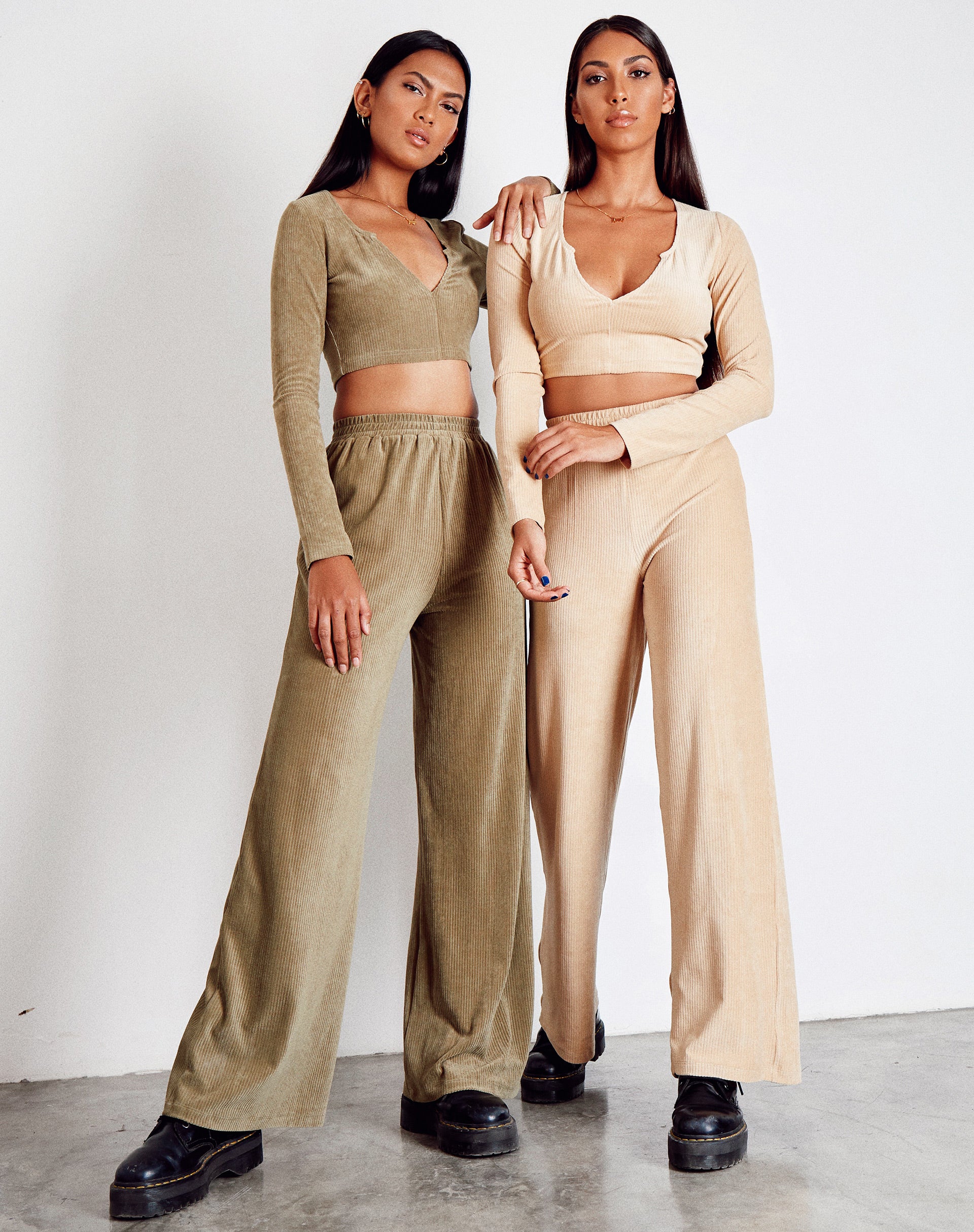 Obeli Trouser in Velvet Rib Tan - Image 5