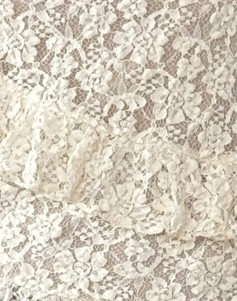Octavia Asymmetric Cami Top in Lace Ivory - Image 6