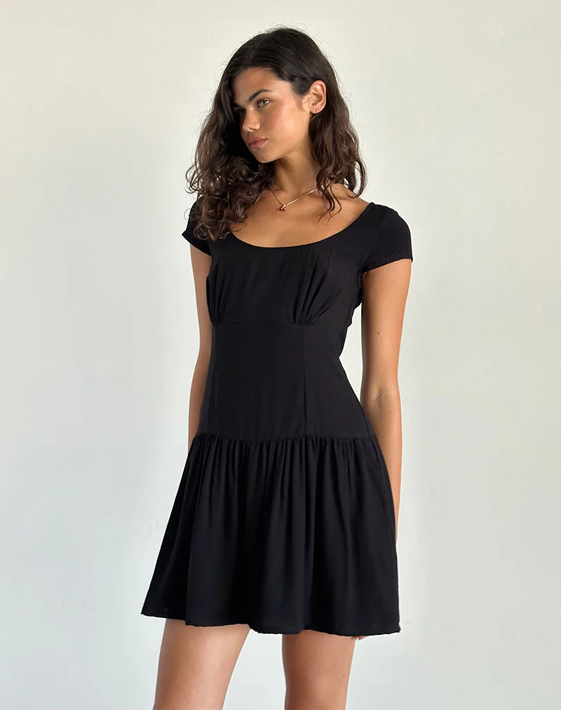 Ohayo Mini Dress in Black - Image 2