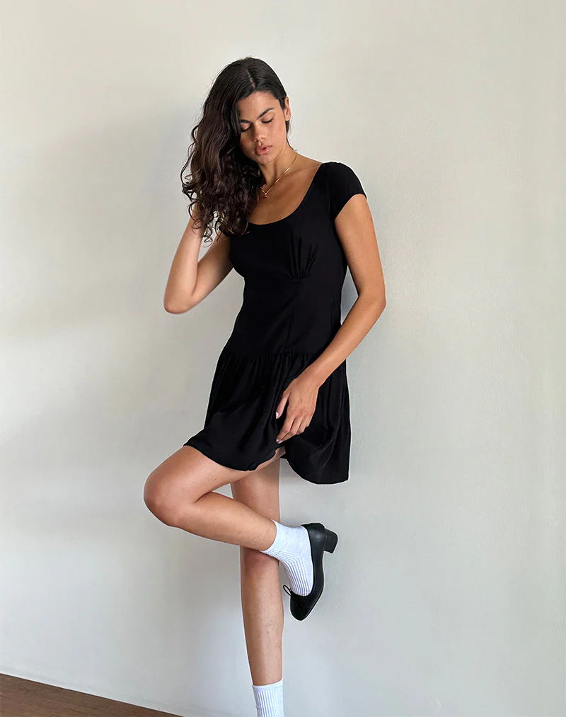 Ohayo Mini Dress in Black - Image 4