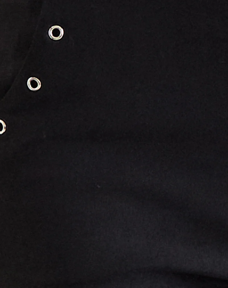 Olira Flare Trouser with Eyelets in Tailored Black - Image 6