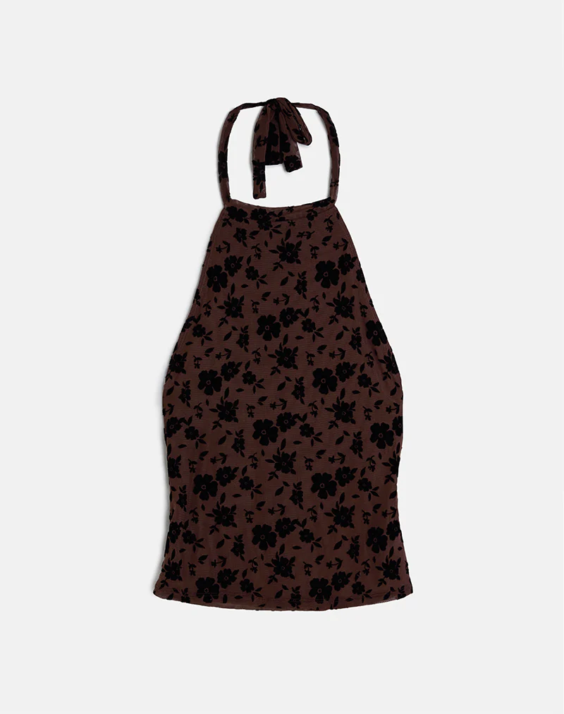 Olivera Top in Brown Garden Floral - Image 2