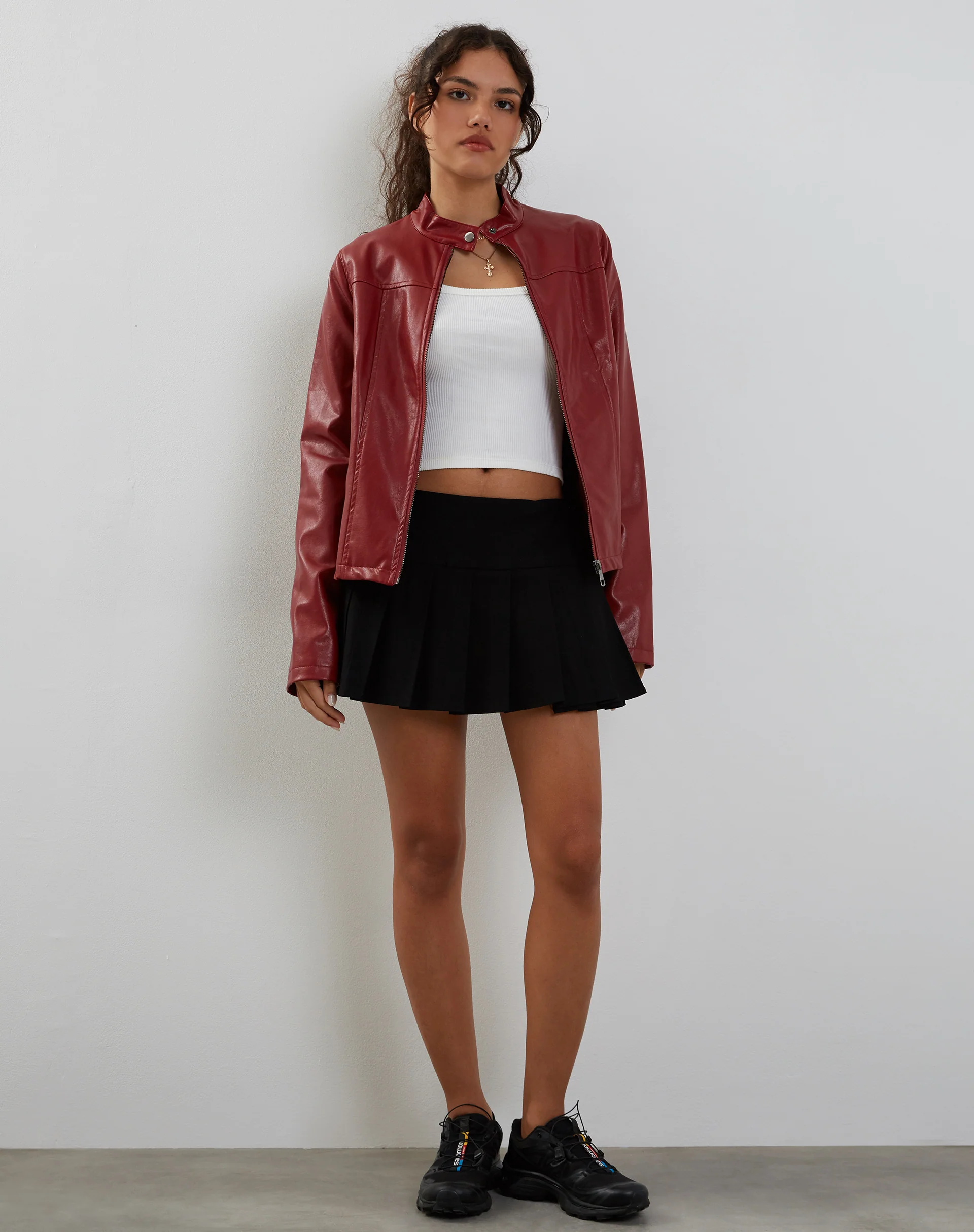 Olivia Jacket in PU Blood Red - Image 3