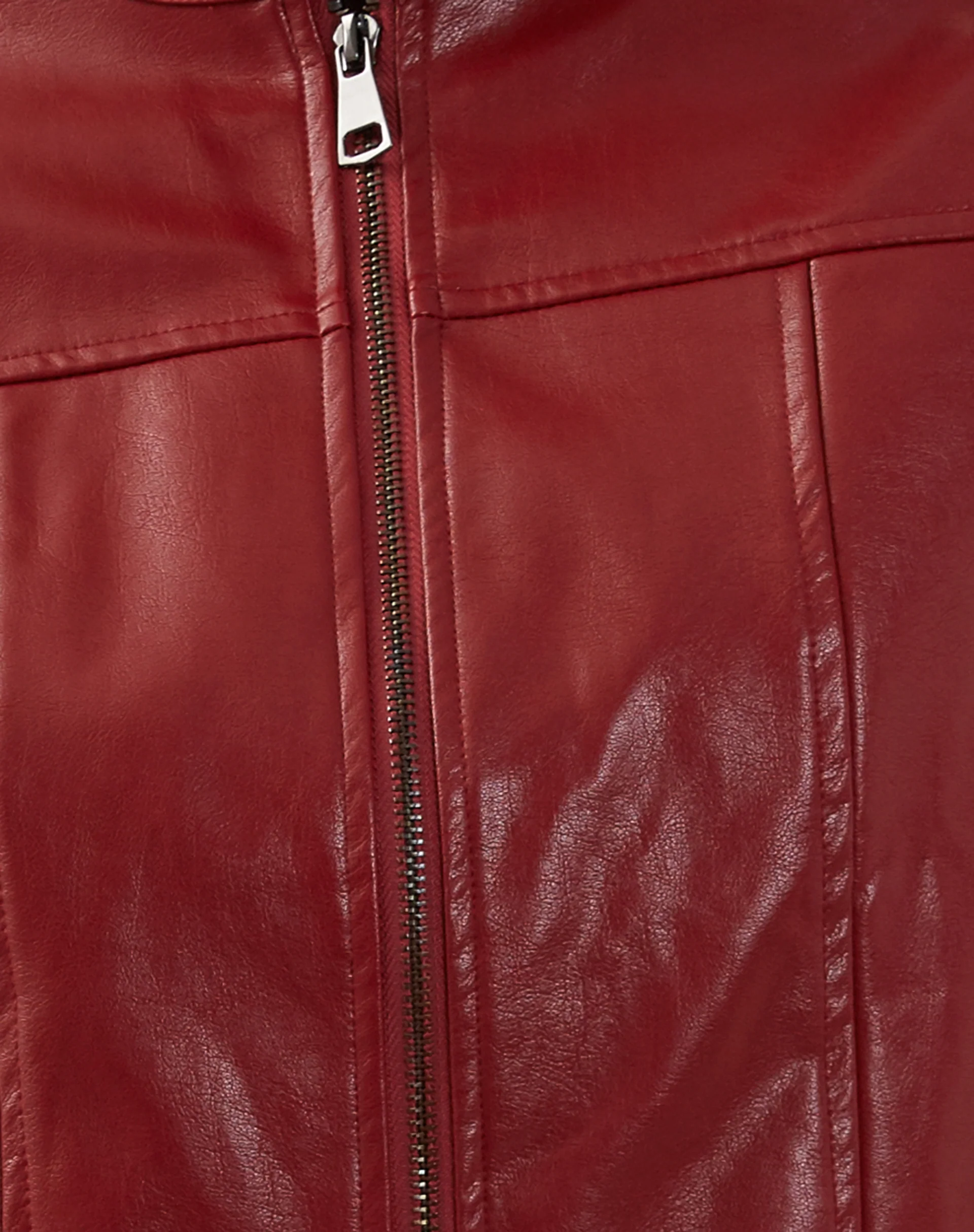 Olivia Jacket in PU Blood Red - Image 7