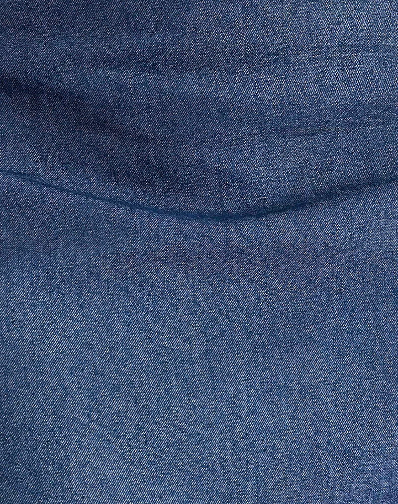 Olsa Denim Mini Skirt in Chambray Indigo - Image 6