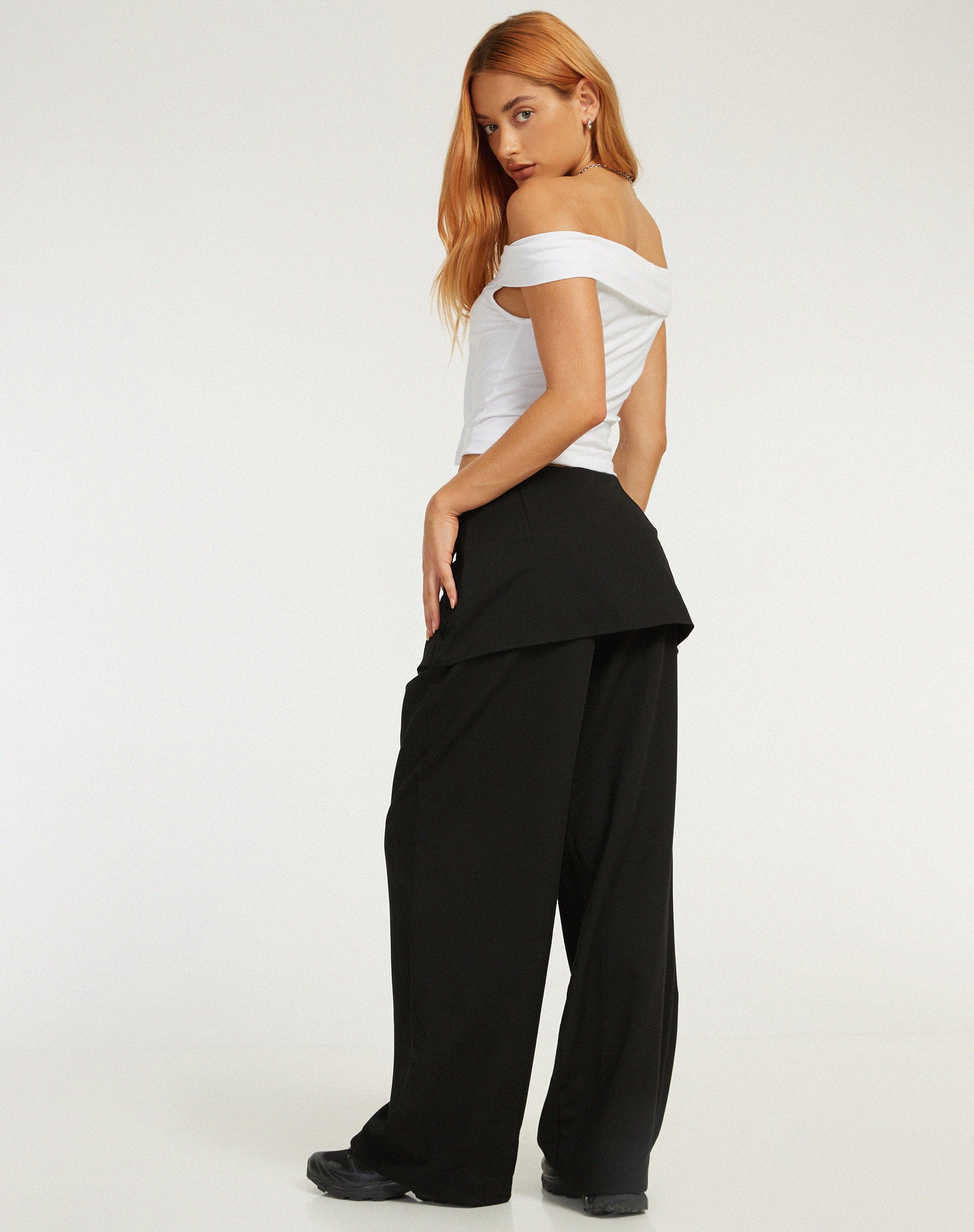 Omara Trouser Skirt in Black - Image 3