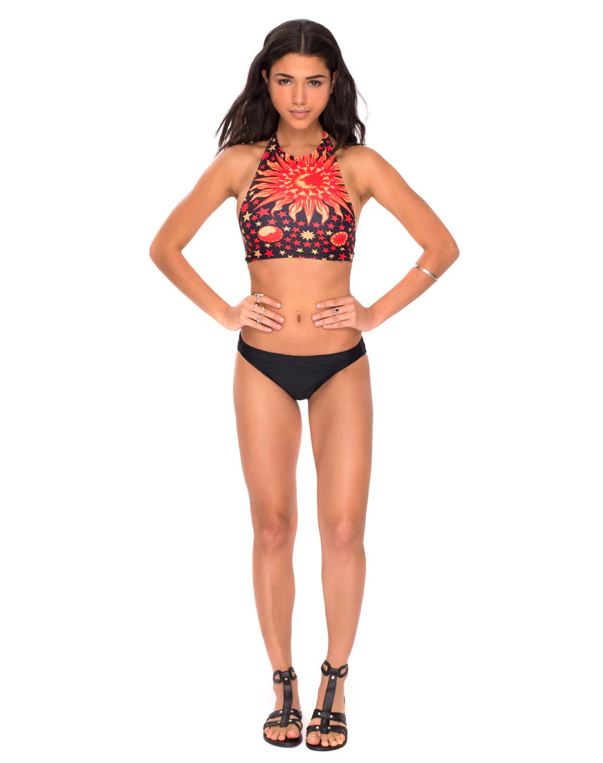 On Point Bikini Bottoms in Flaming Skies Black - Image 3