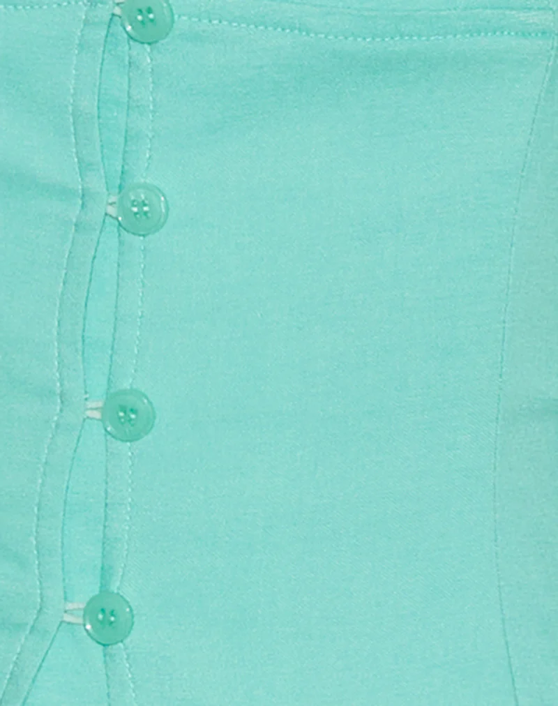 Oorja Halterneck Top in Tailoring Aqua - Image 5