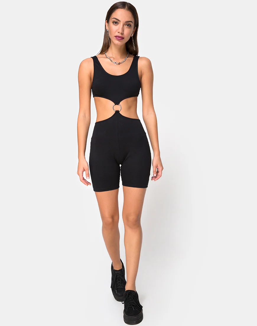 Orca Cutout Unitard in Black - Image 6