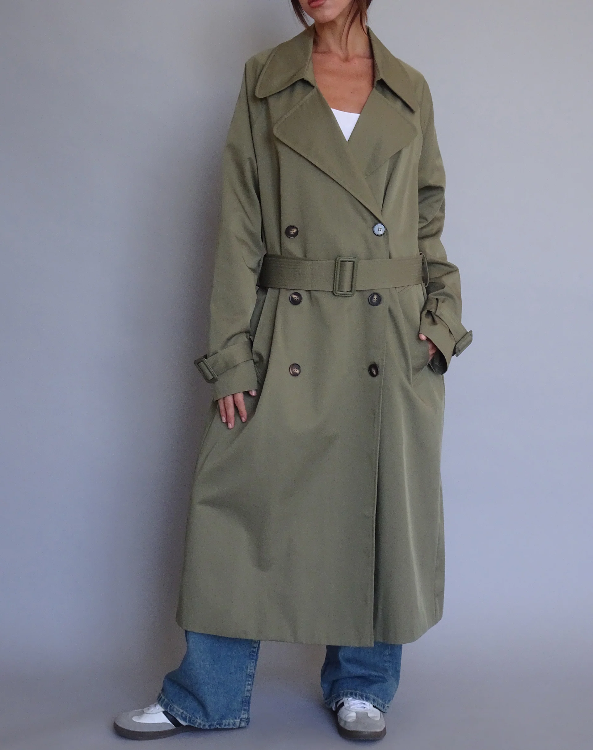 Orcati Trench Coat in Khaki - Image 2