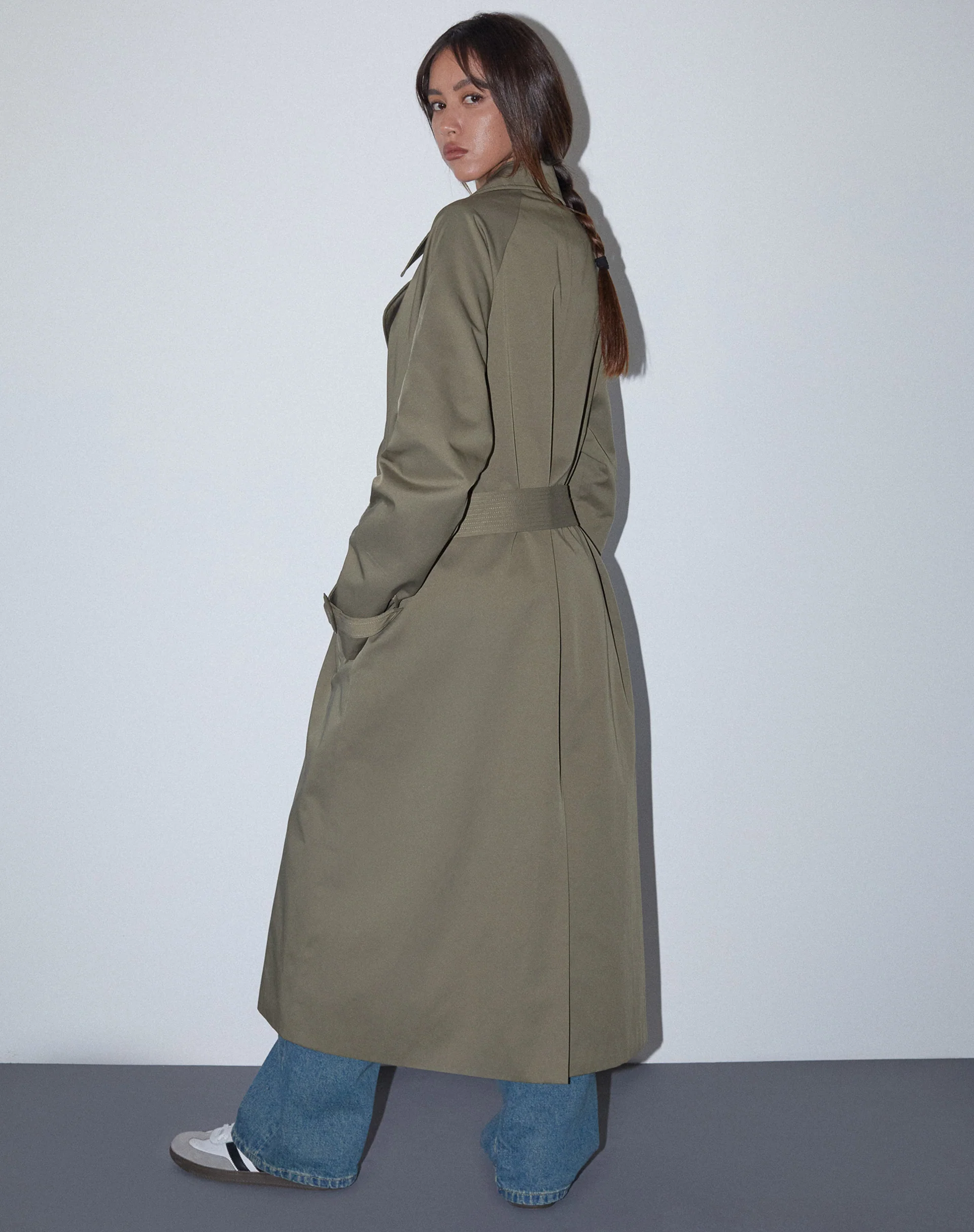 Orcati Trench Coat in Khaki - Image 4