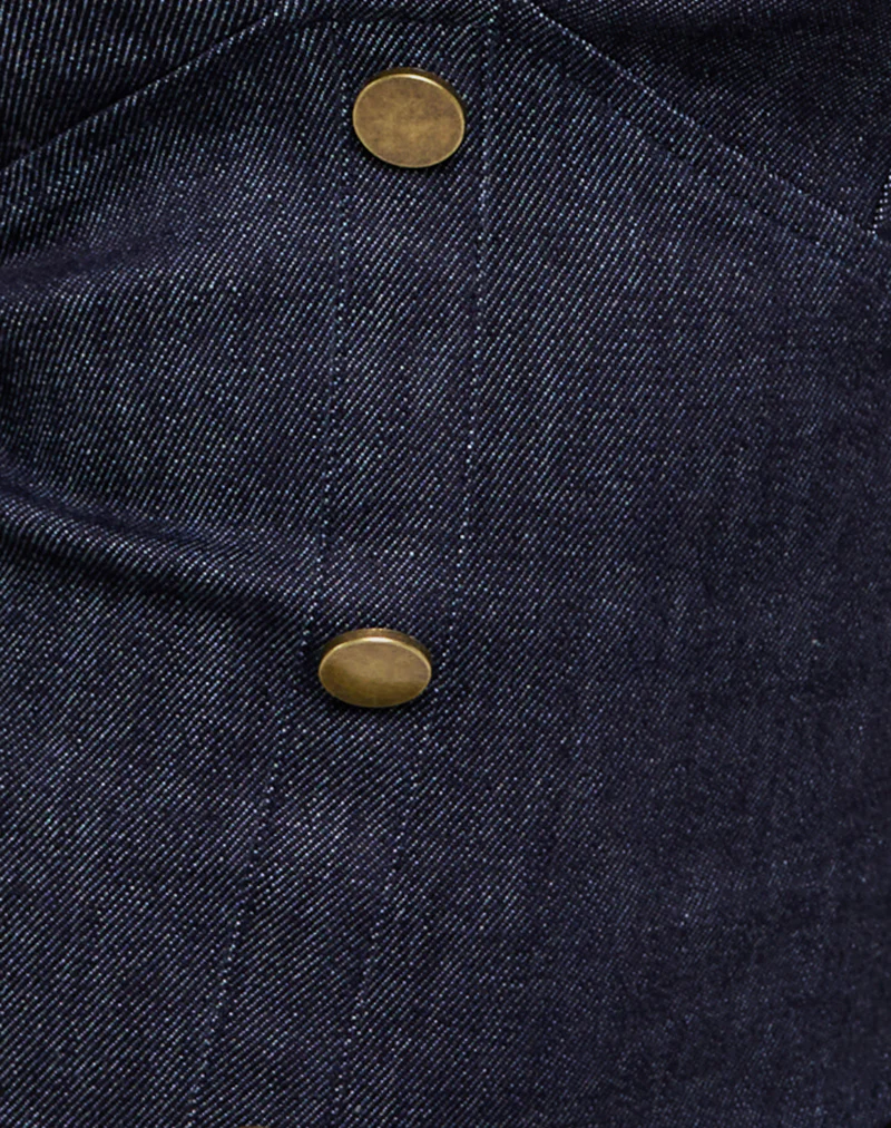 Oria Vest Top in Dark Denim Indigo - Image 6