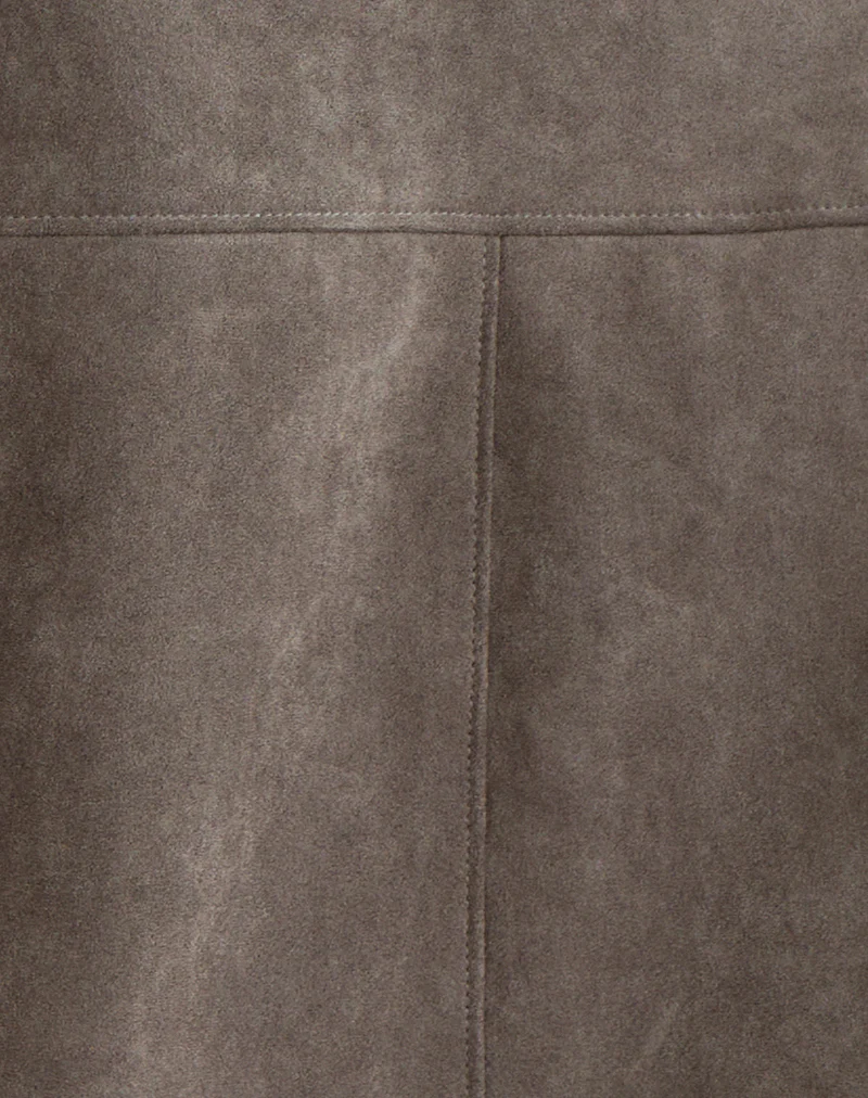 Orson Jacket in Faux Suede Olive Grey - Image 7