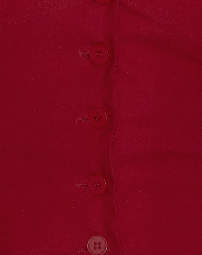 Ortee Halterneck Top in Tailoring Red - Image 5