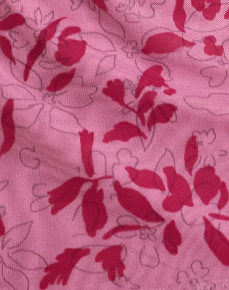 Osuya Mini Skirt in Stencil Flower Pink - Image 6