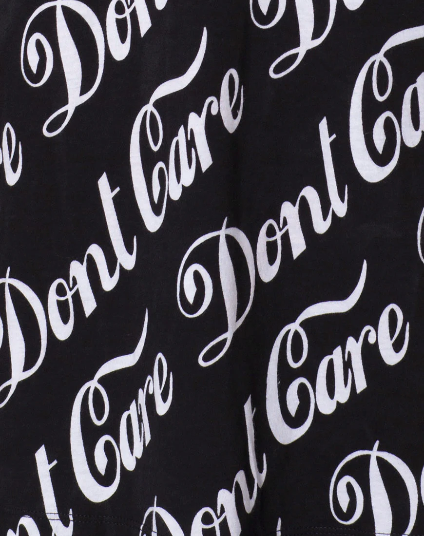 Oversize Basic Tee in Black Don’t Care Full Print by Mote - Image 5