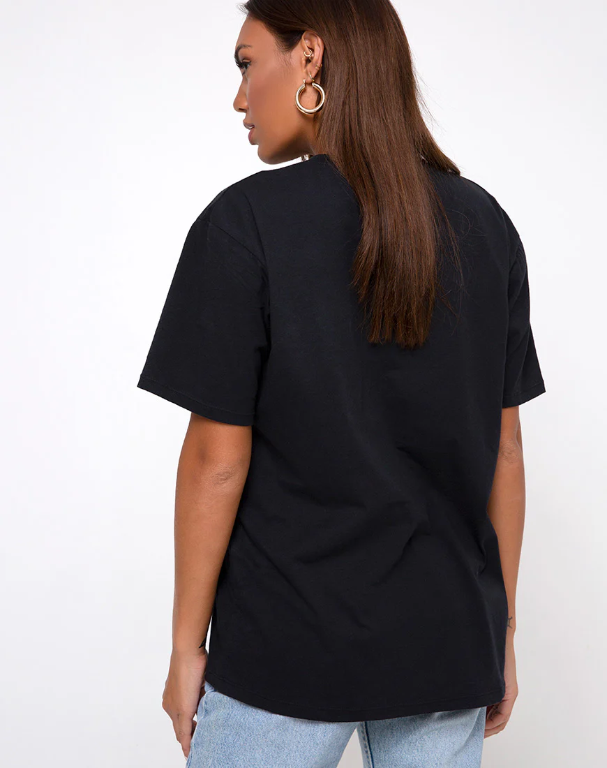 Oversized Basic Tee in 'I thought I was dreaming' Black by Motel - Image 2