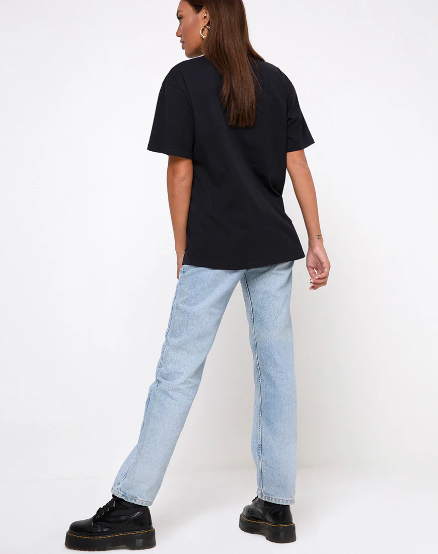 Oversized Basic Tee in 'I thought I was dreaming' Black by Motel - Image 4
