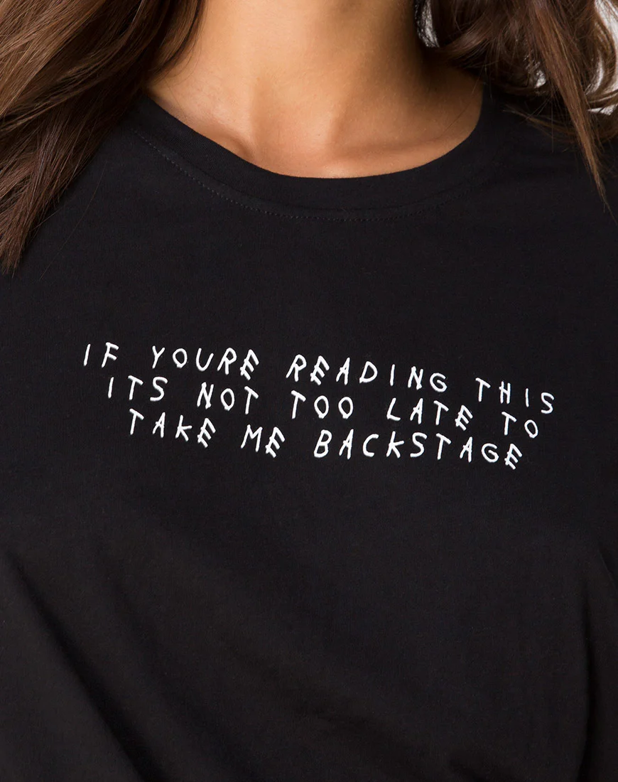 Oversize Black Tee in Black on Tour 'staff' by Motel - Image 5