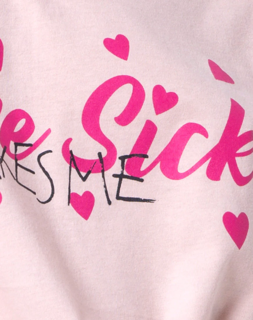 Oversize Basic Tee in Love Makes Me Sick Blush - Image 5