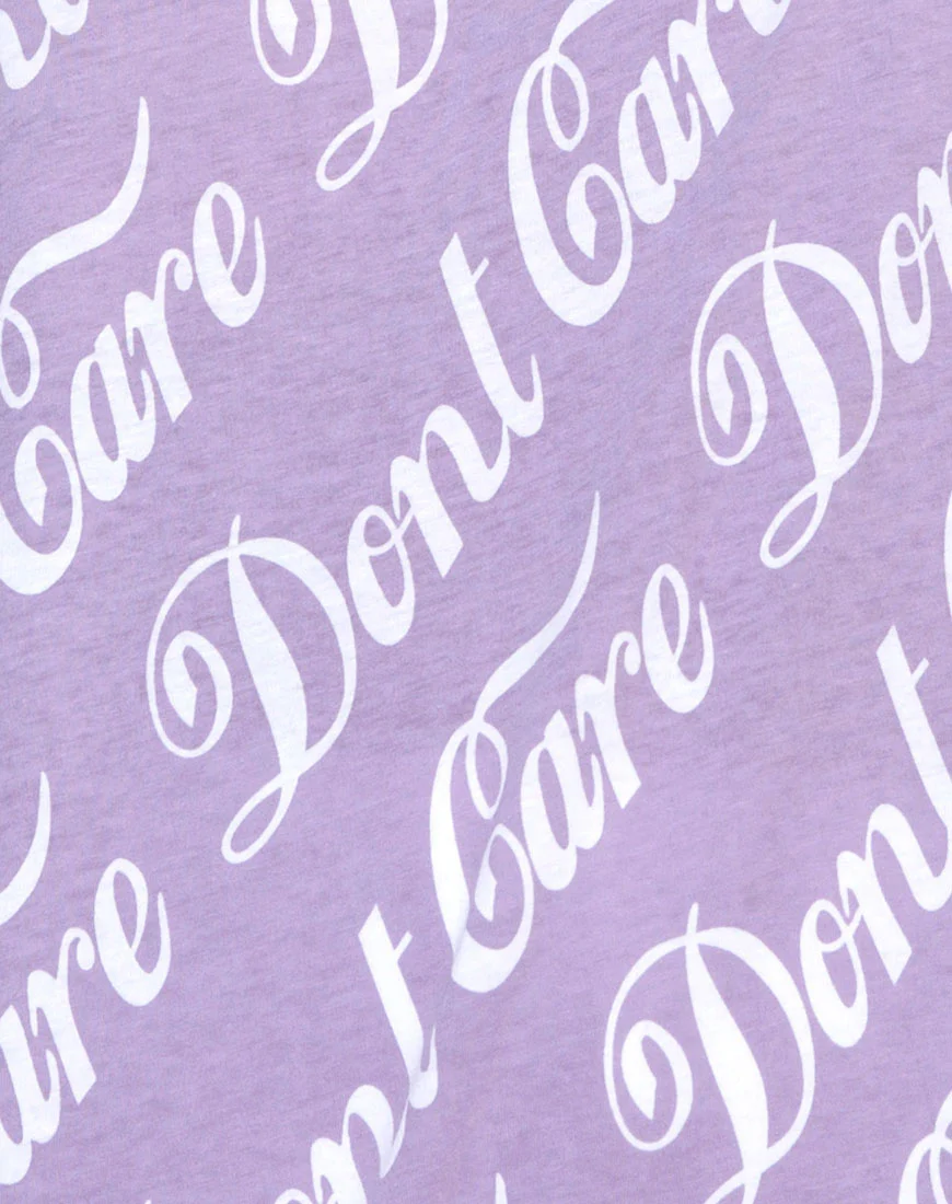 Oversize Basic Tee in Lilac “Don’t Care” - Image 5