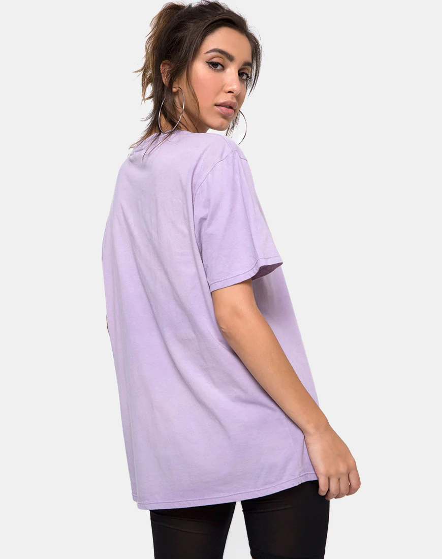 Oversize Basic Tee in Lilac "So Over It" - Image 2