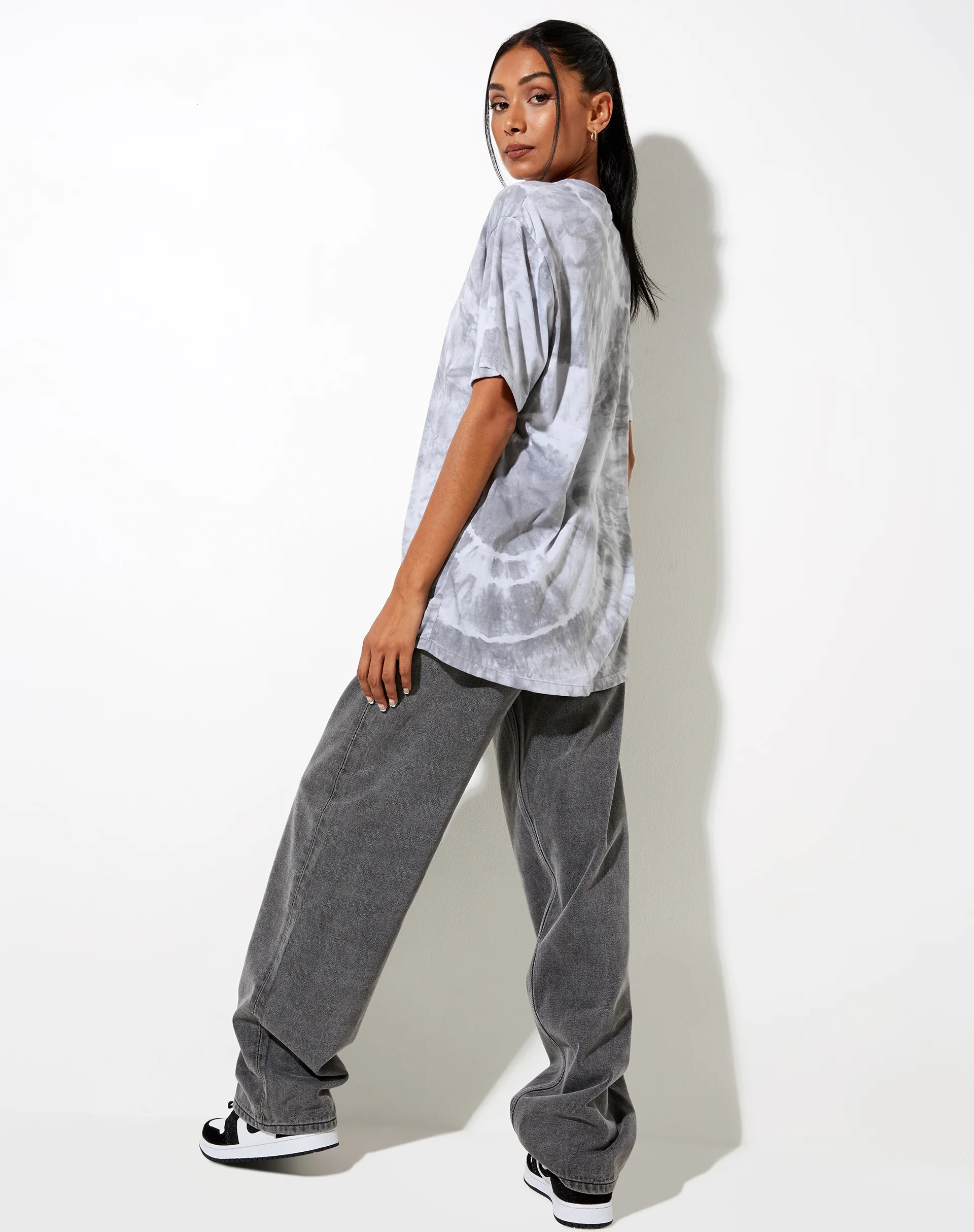 Oversize Basic Tee in Lunar Rock Radial Tie Dye - Image 4