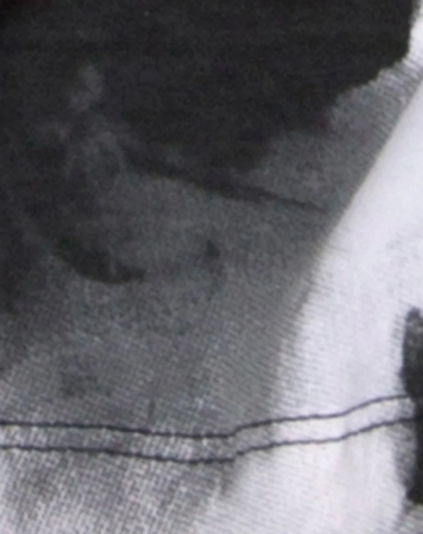 Oversize Basic Tee in Mono tie Dye Black and White - Image 5