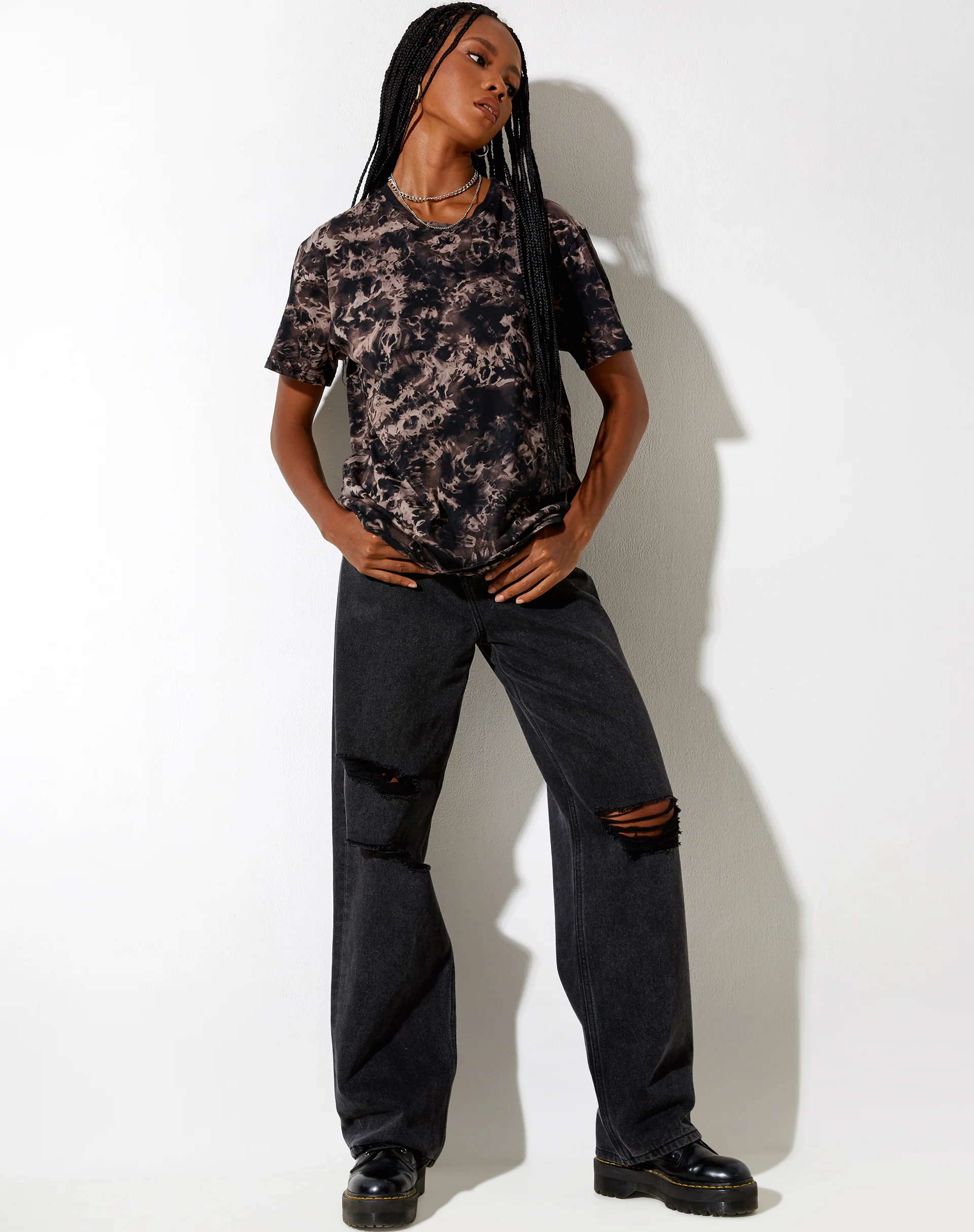 Oversize Basic Tee in Oil Smoke - Image 3