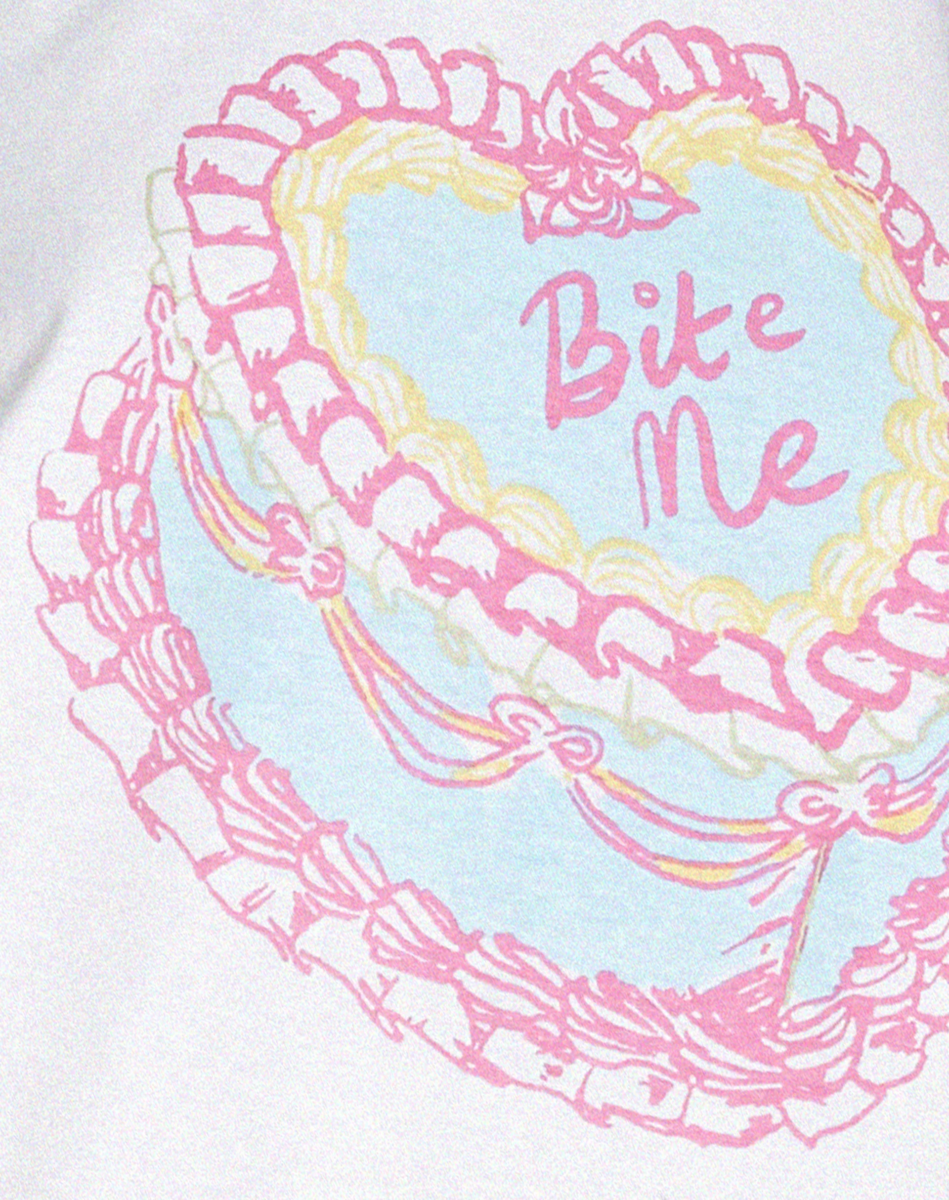Oversize Basic Tee in White Bite Me - Image 5