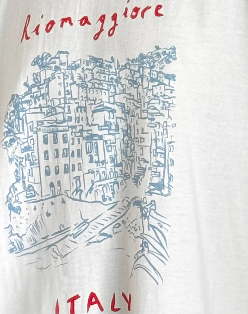 Oversized Basic Tee in Riomaggiore Italy White - Image 6