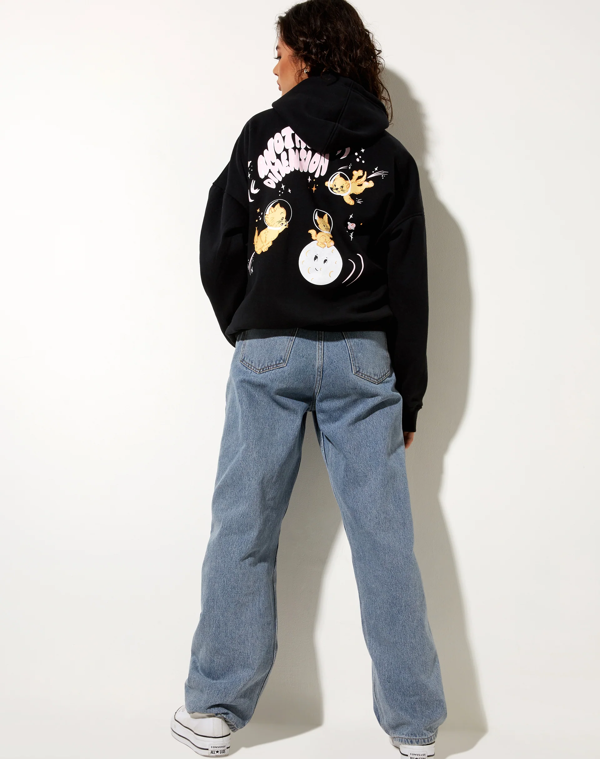Oversize Hoodie in Black Another Dimension - Image 3