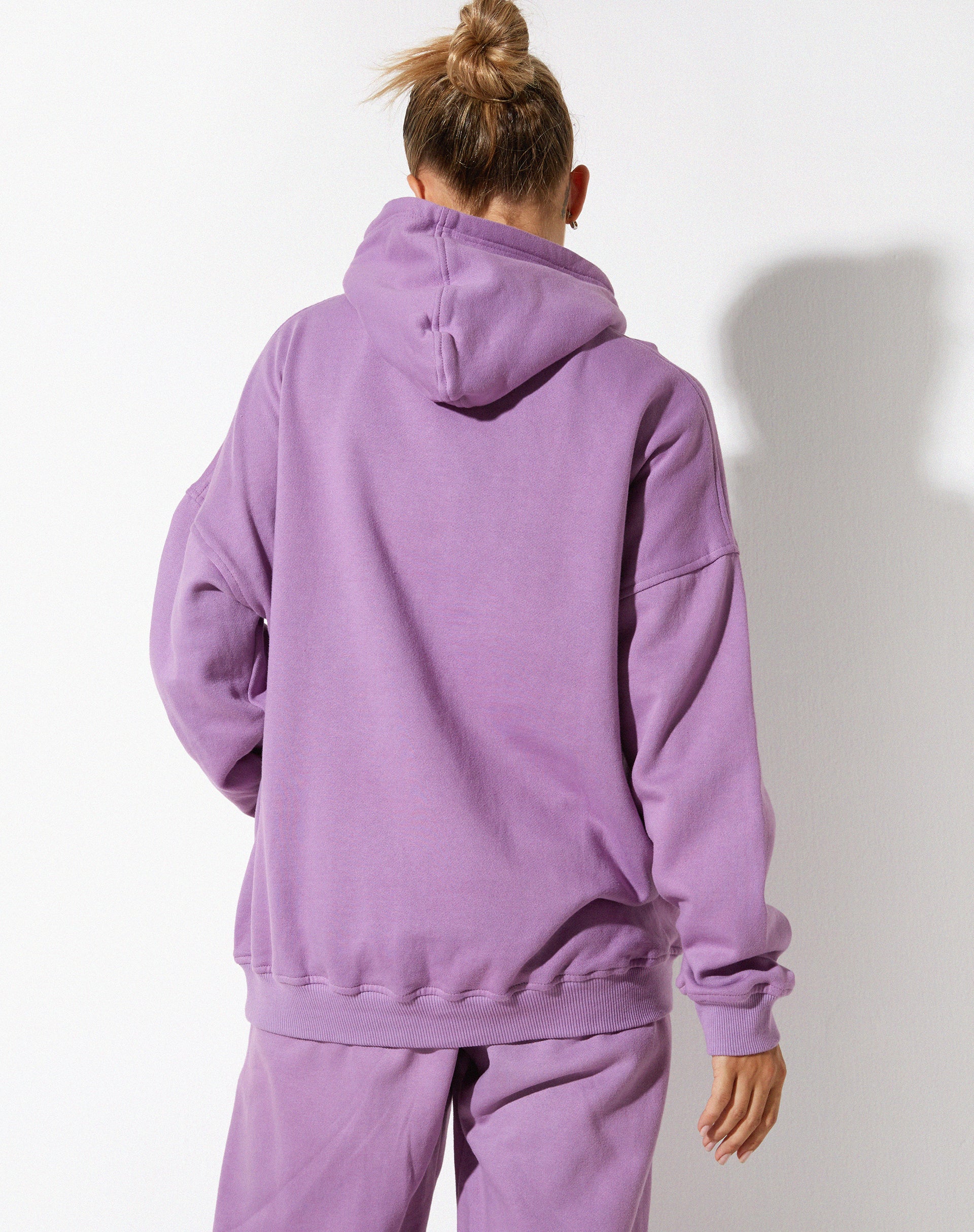 Oversize Hoodie in Lavender Retro Grade Embro - Image 2