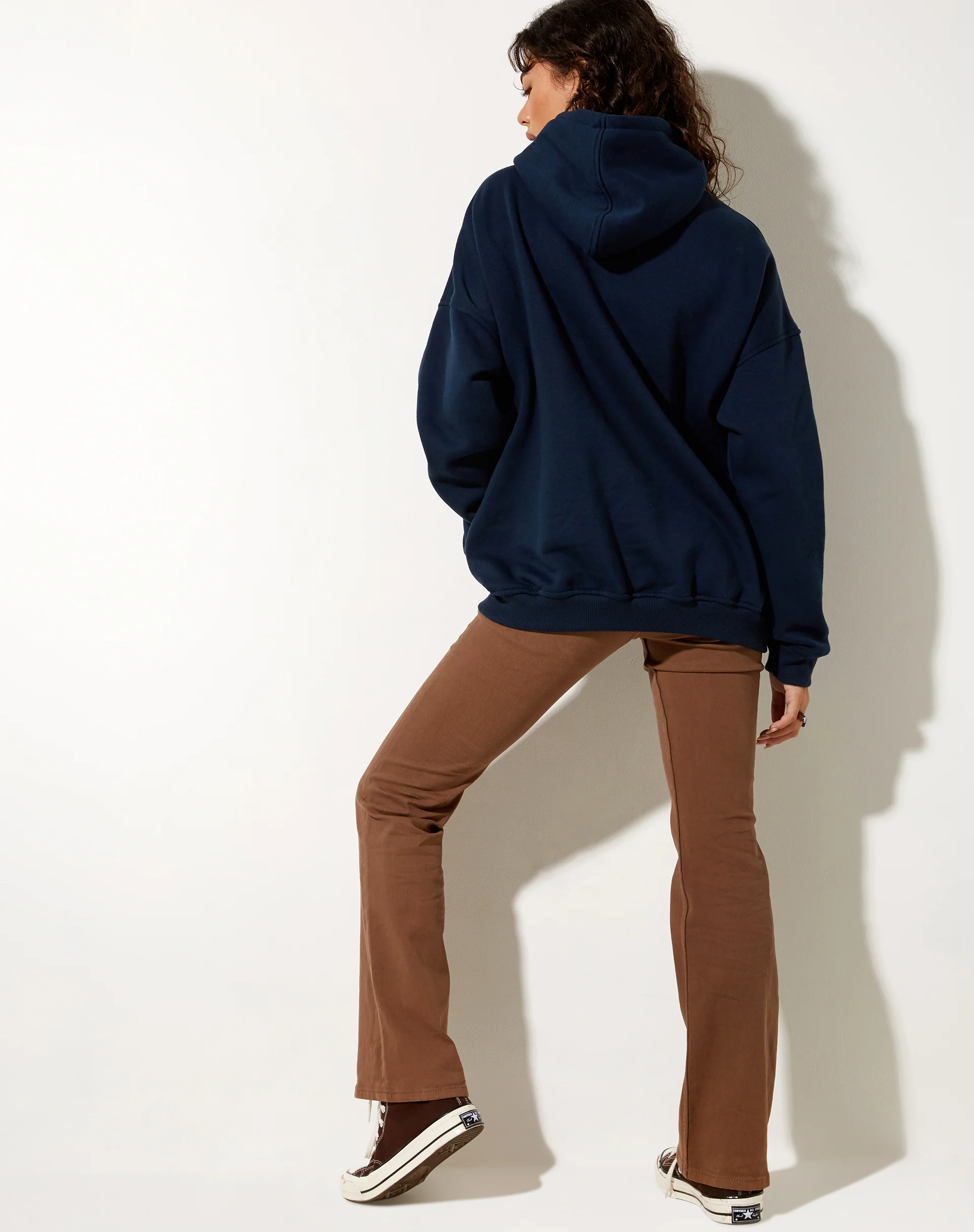 Oversize Hoodie in Navy Pony Club Mix Embro - Image 5