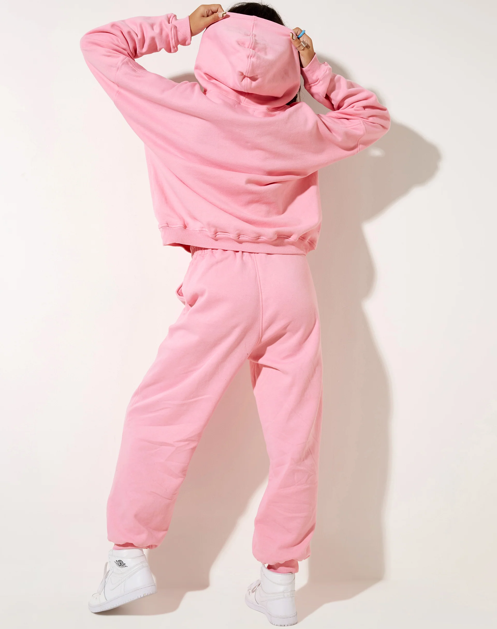 Oversize Hoodie in Peony Pink Nothing Personal - Image 5