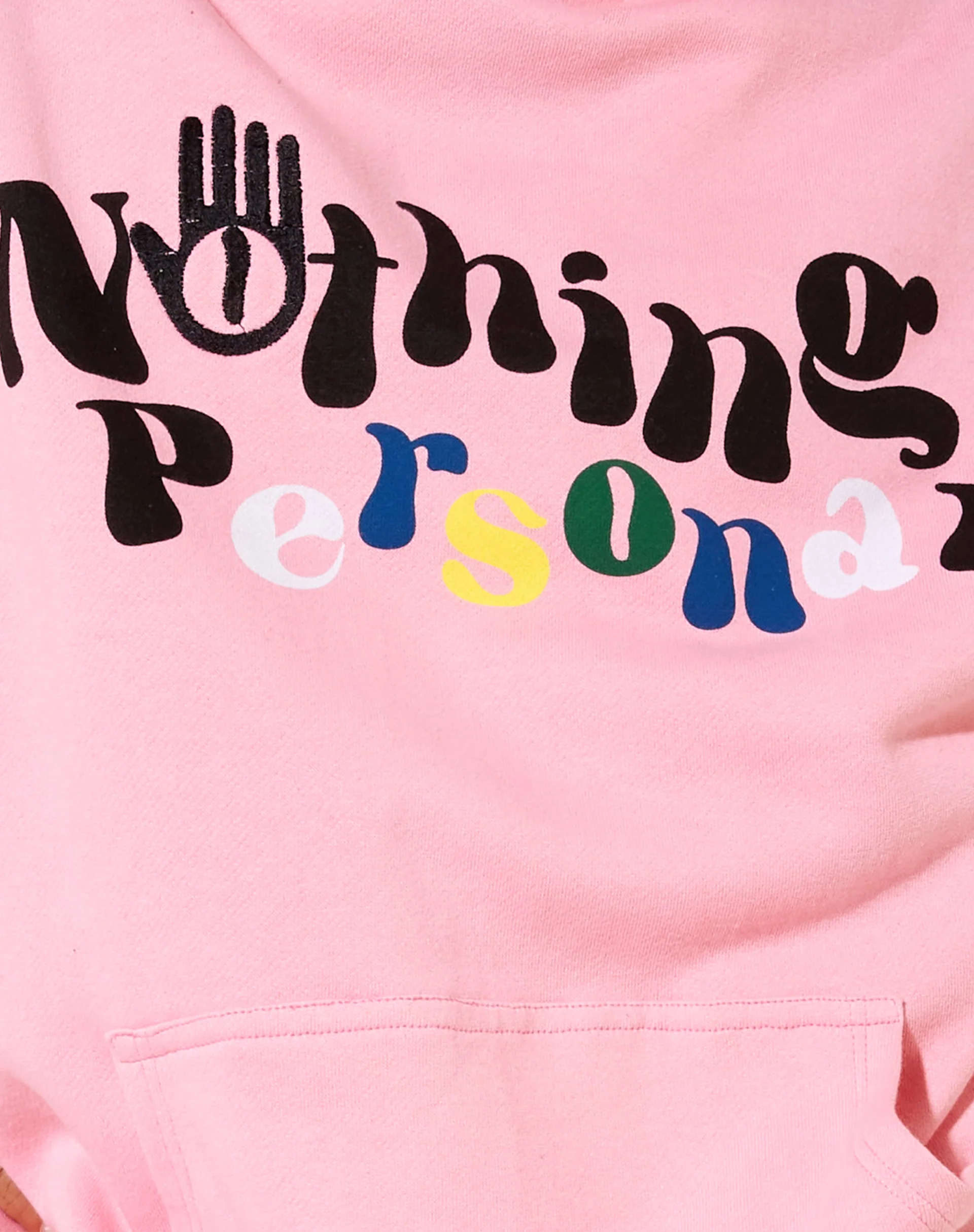 Oversize Hoodie in Peony Pink Nothing Personal - Image 7