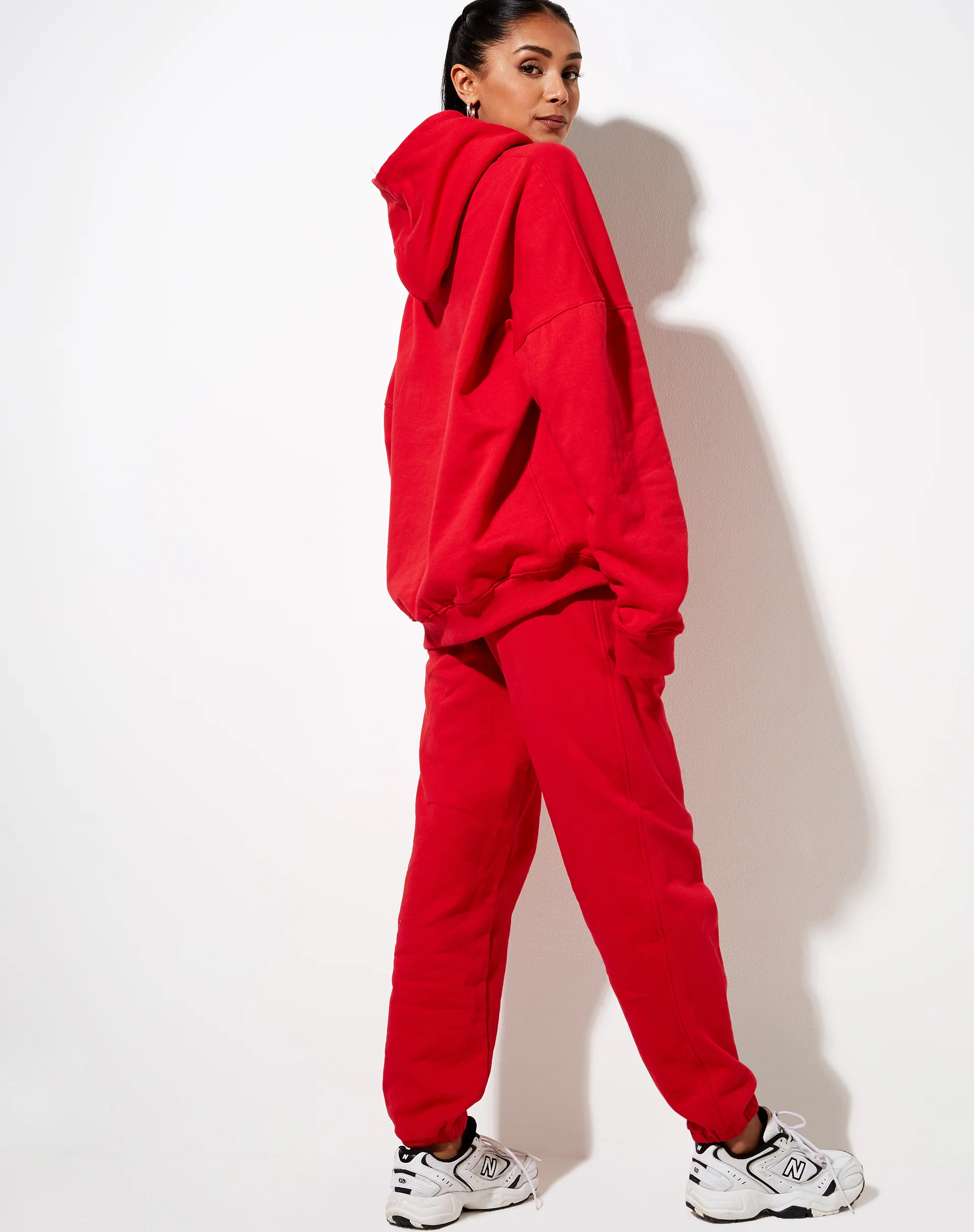 Oversize Hoodie in Racing Red with 'Angel Energy' Embro - Image 4