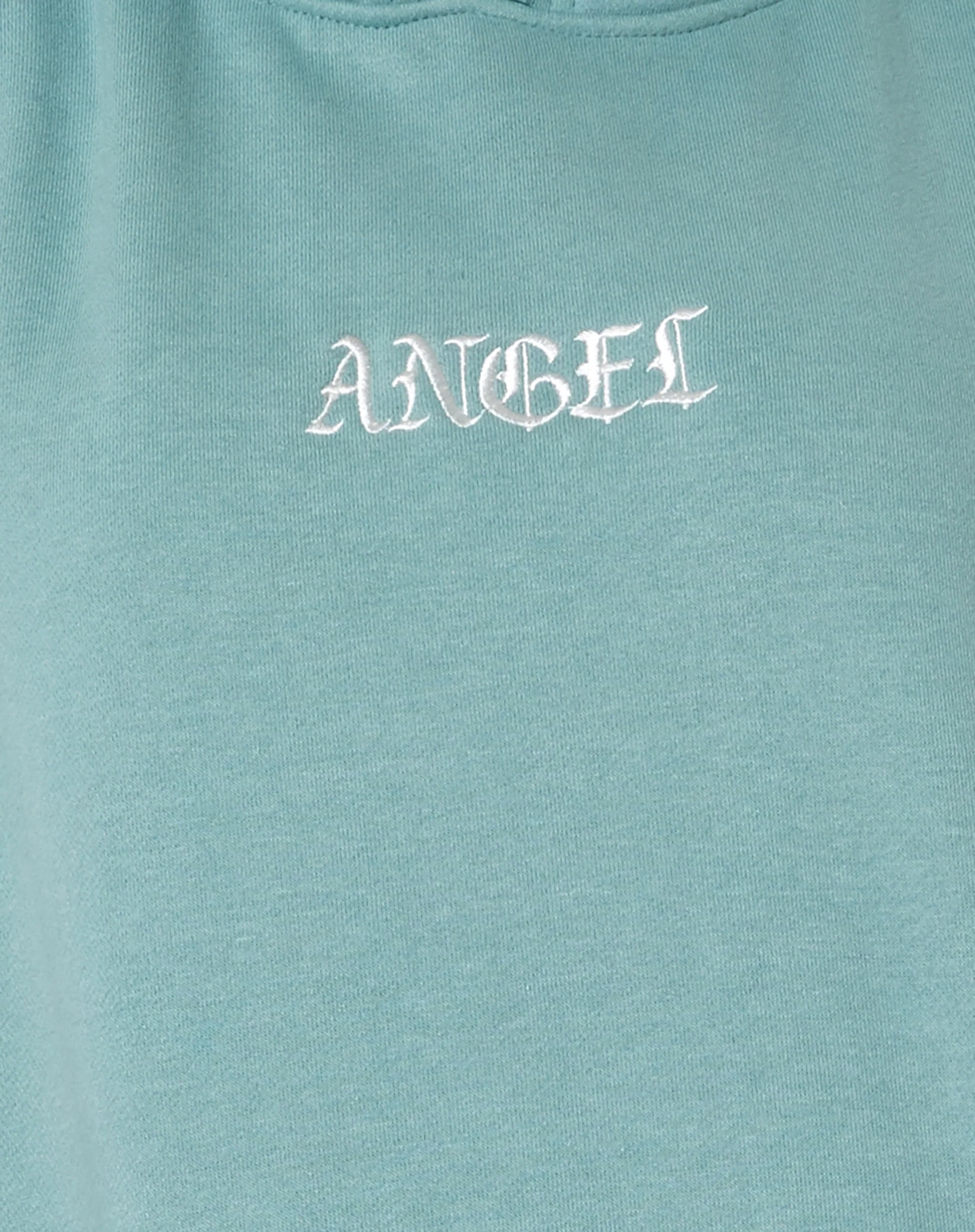 Oversize Hoodie in Seafoam 'Angel' Embro - Image 6