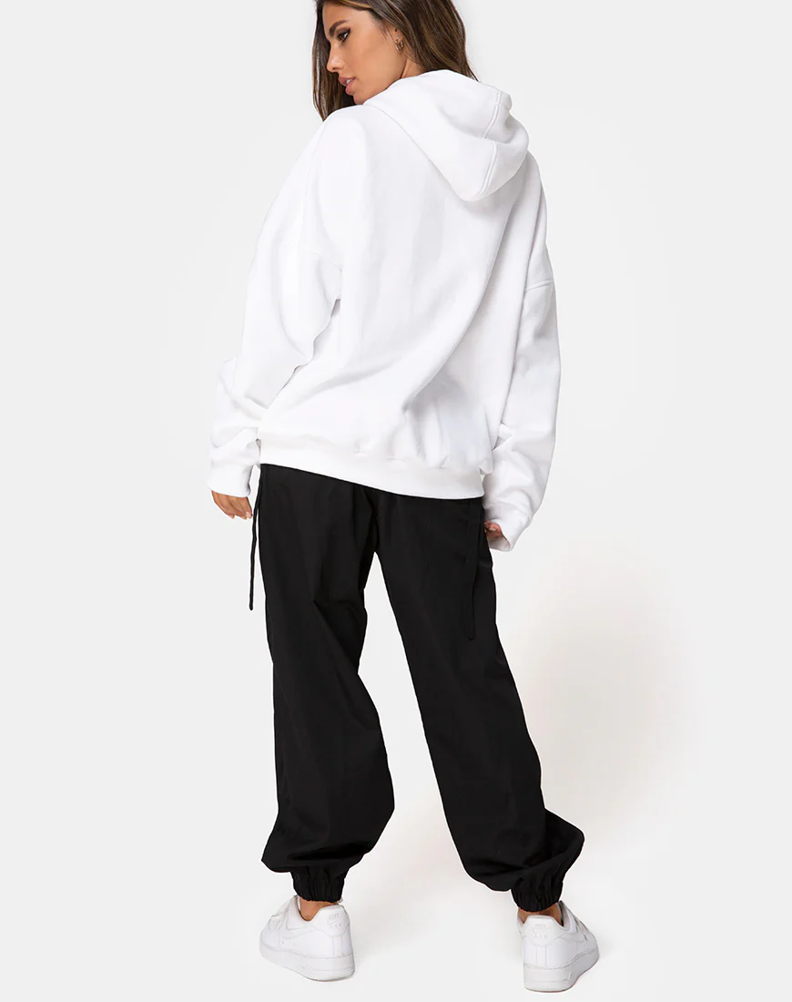Oversize Hoody in White I Want it Embro - Image 4