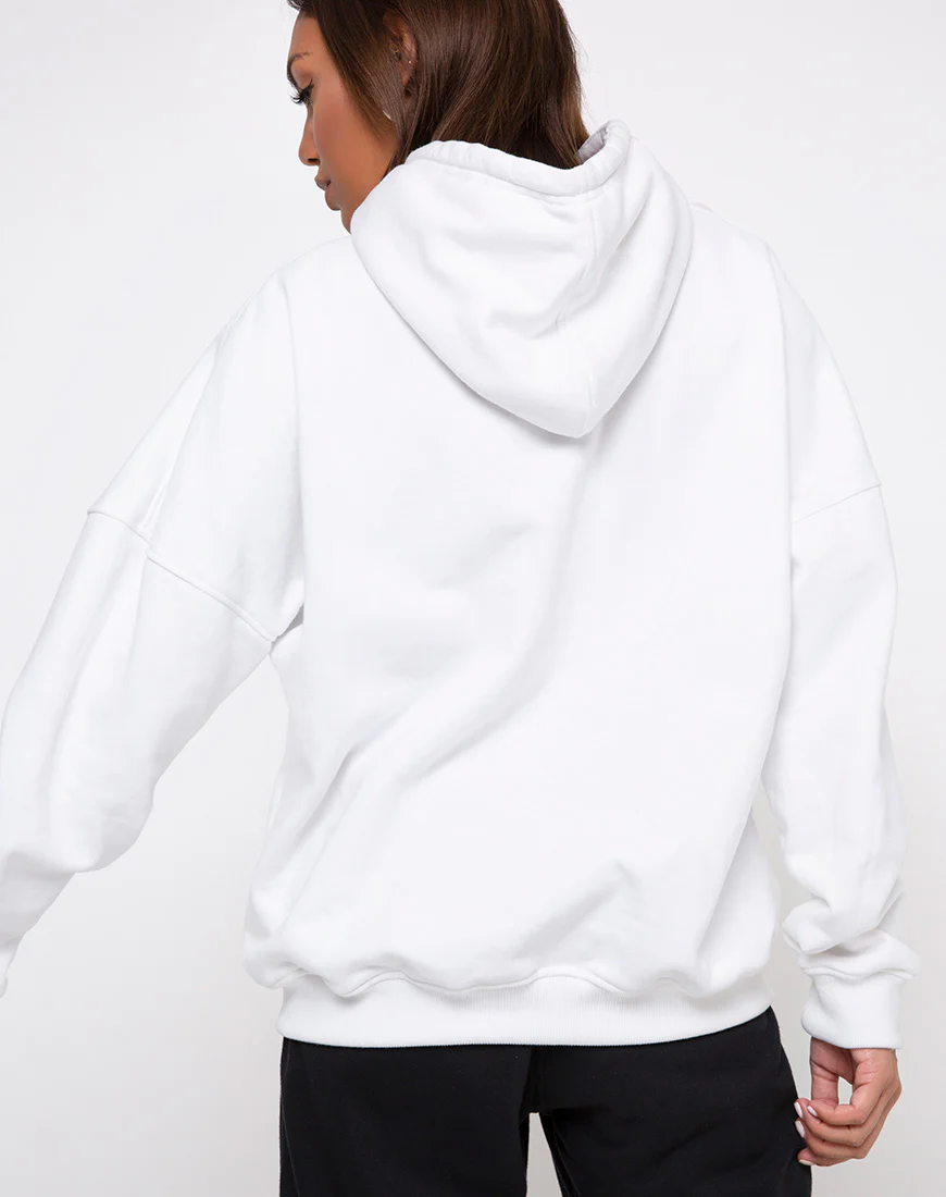 Oversize Hoody in White Angel Embro - Image 2