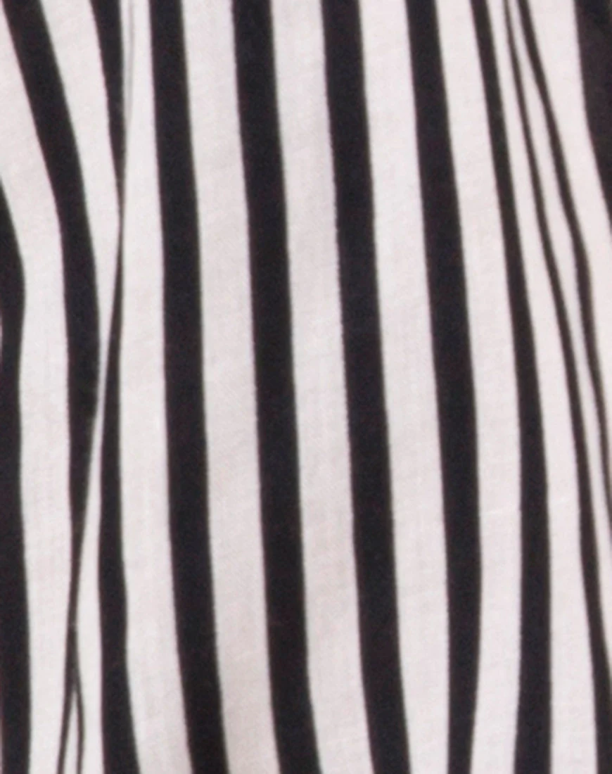 Oxford Shirt in Mini Pinstripe Black and Nude - Image 5