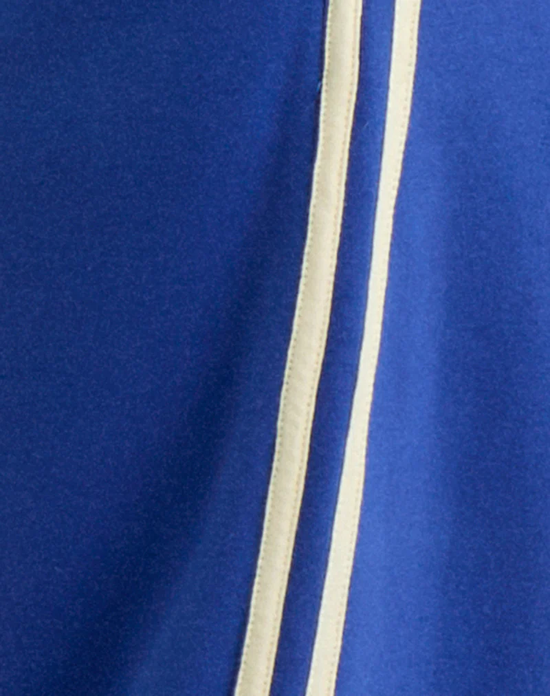 Oze Track Pant in Cobalt Blue with Buttermilk Binding - Image 5