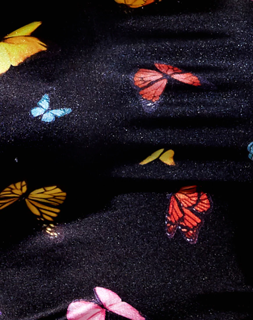 Ozka Crop Top in Black Butterfly - Image 5