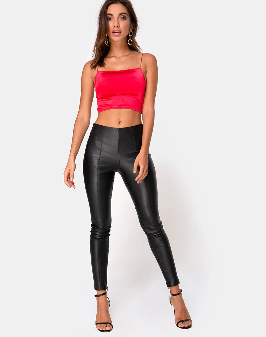 Ozka Crop Top in Satin Red - Image 3